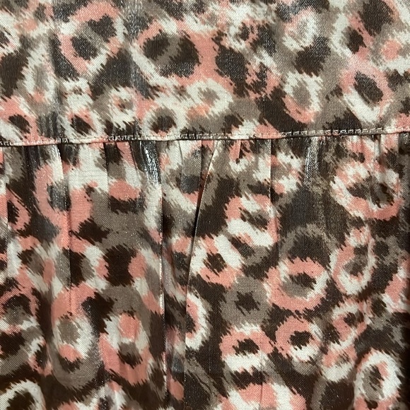 Ruby Rd. Pink and brown leopard patterned blouse with cascading ruffles Size 18 - Picture 3 of 11
